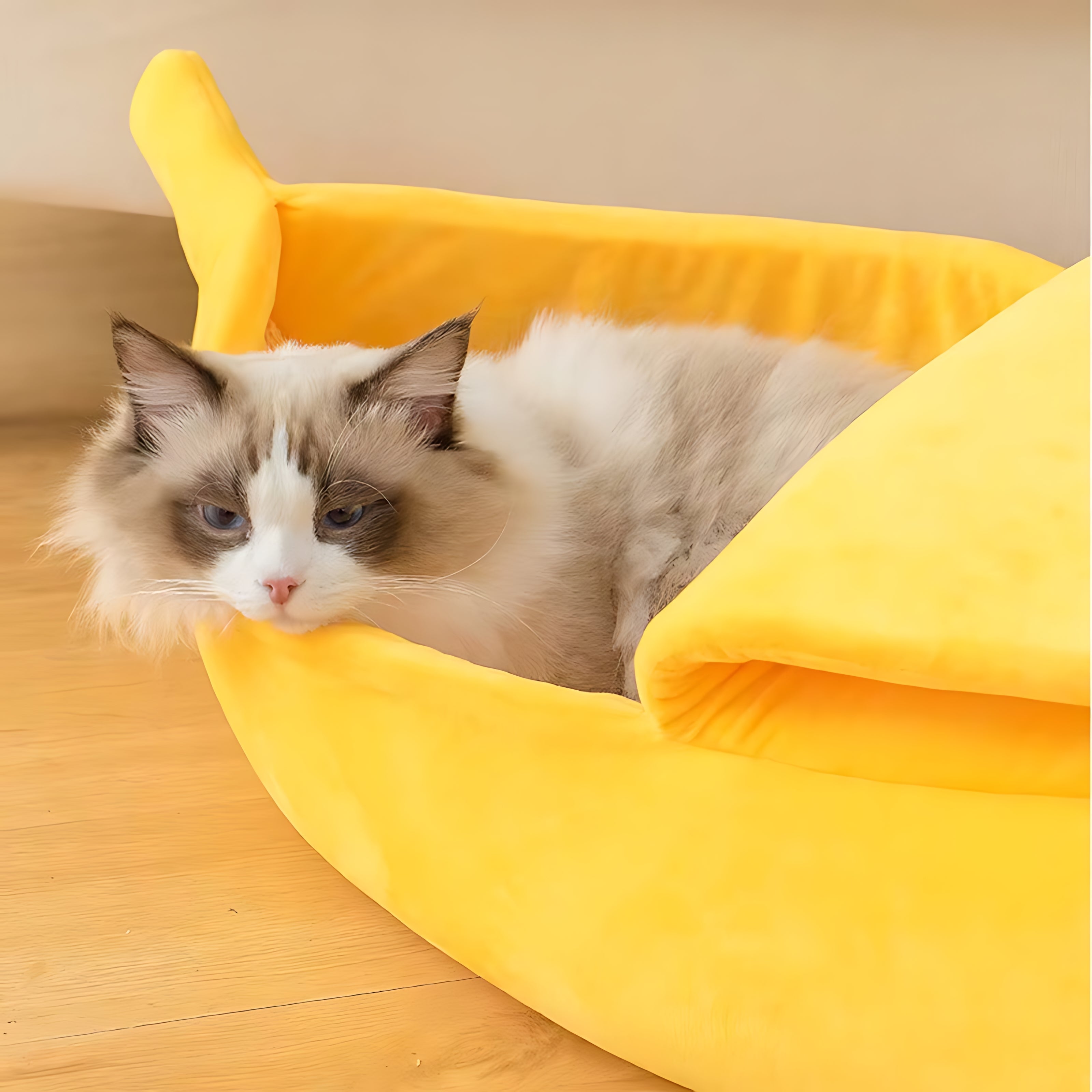Banana Shaped Pet Bed for Cats & Small Dogs