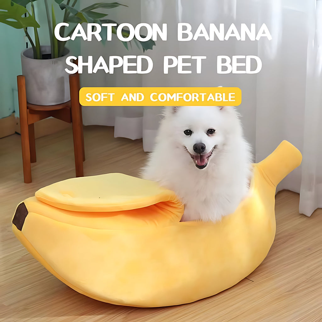 Banana Shaped Pet Bed for Cats & Small Dogs