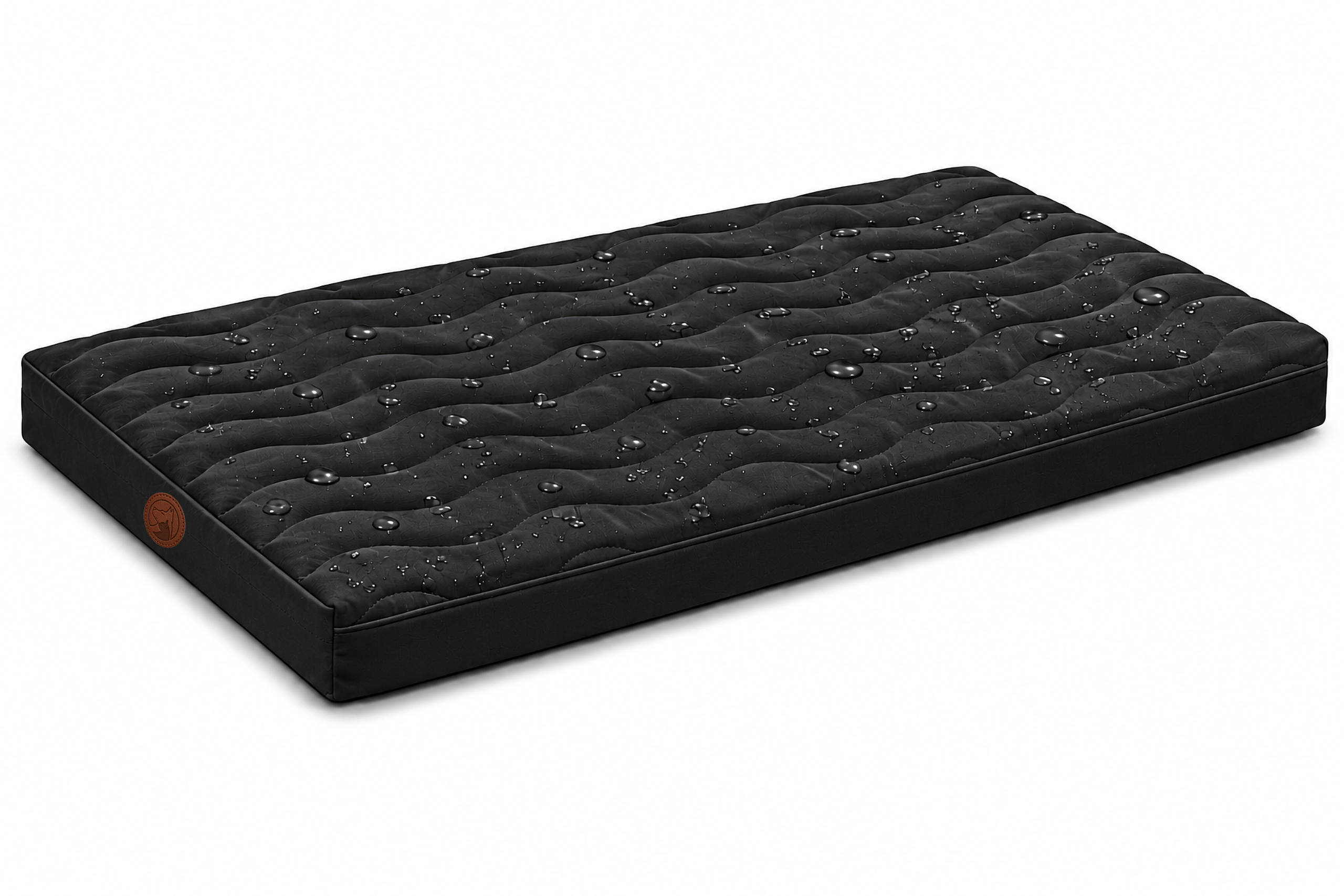 Black Quilted Pet Mattress Bed with Soft Padded Tufted Design