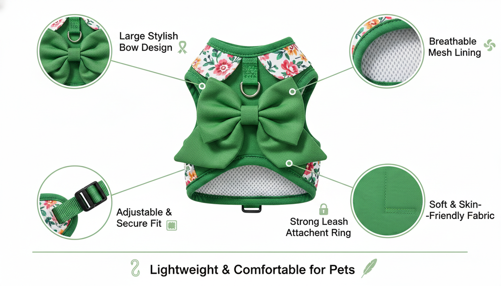 Air Mesh Dog Harness Set with Collar & Lead