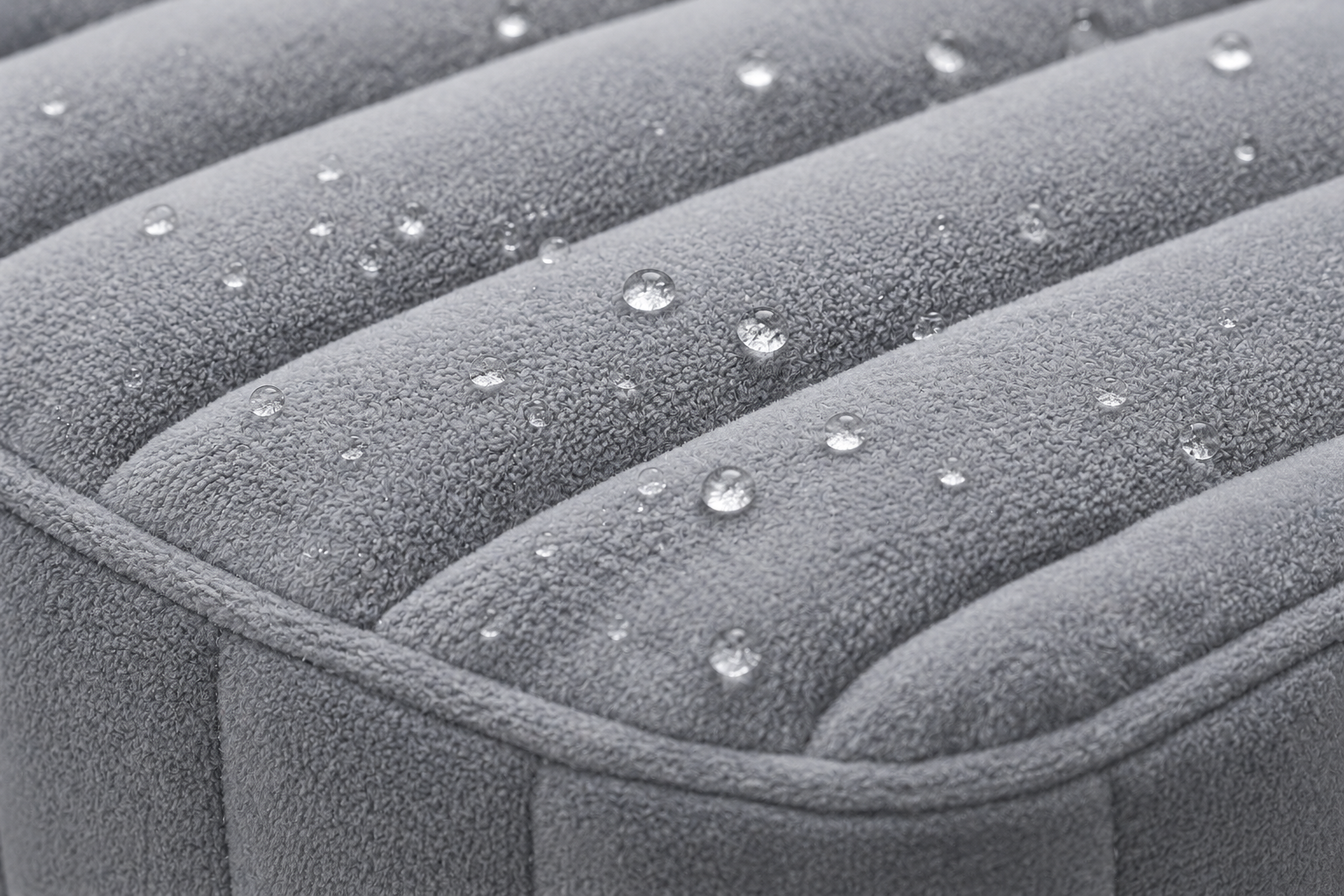 Grey Waterproof-Style Pet Mattress Bed with Padded Channel Design