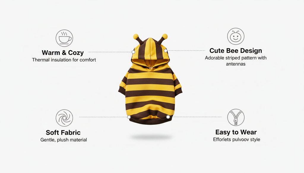 Bee Hoodie Costume for Dogs & Cats