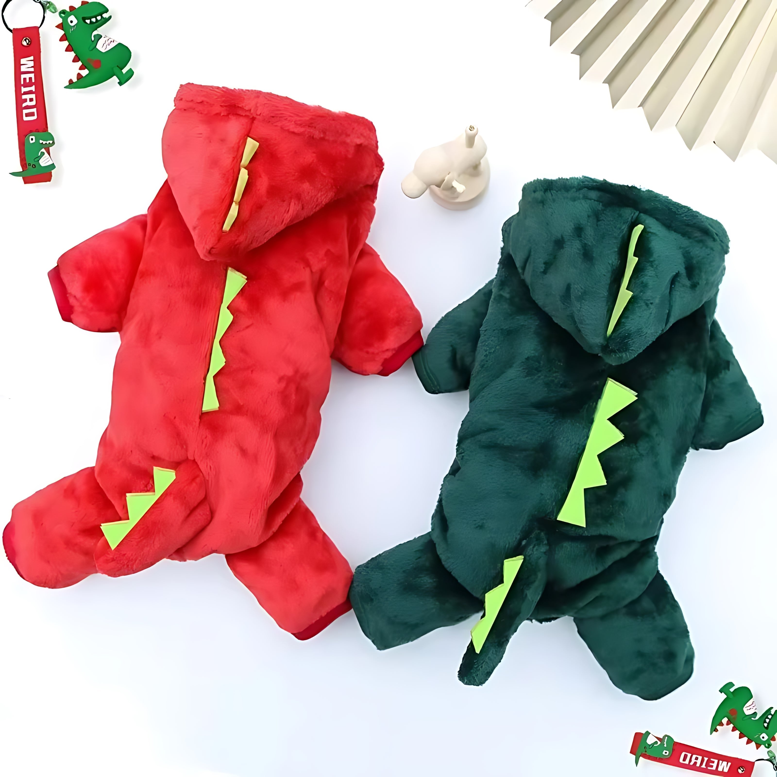 Dinosaur Fleece Hoodie for Small Dogs