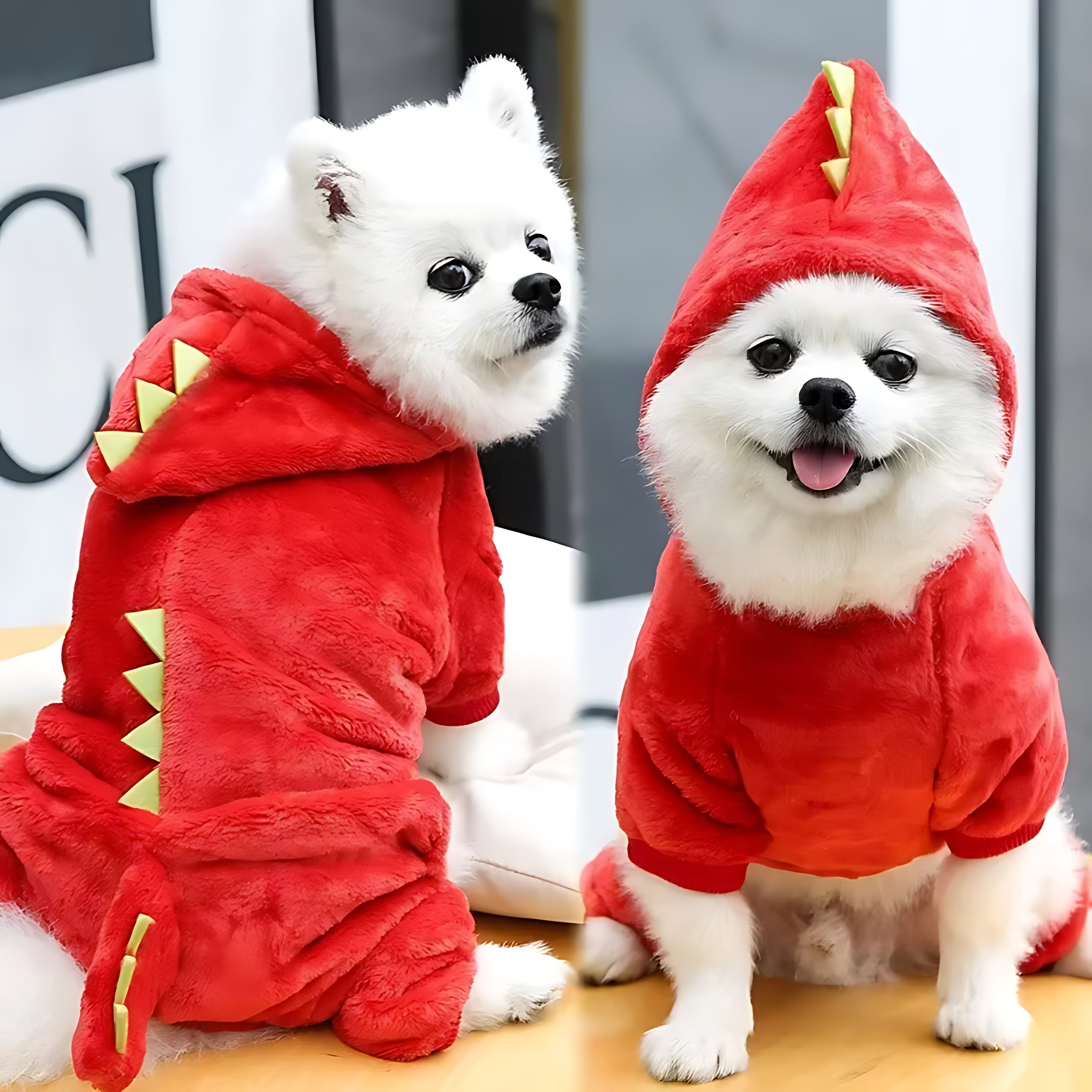 Dinosaur Fleece Hoodie for Small Dogs