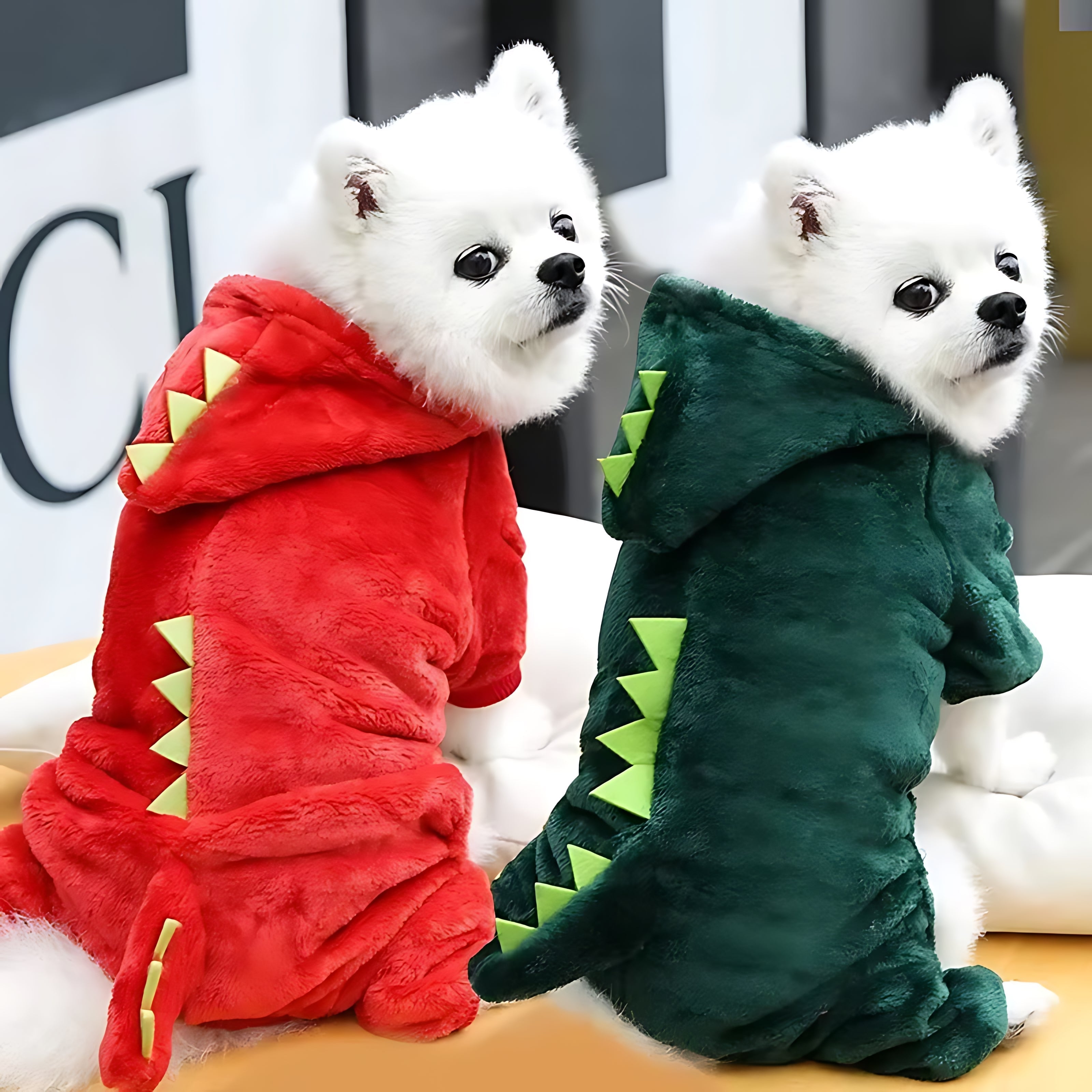Dinosaur Fleece Hoodie for Small Dogs