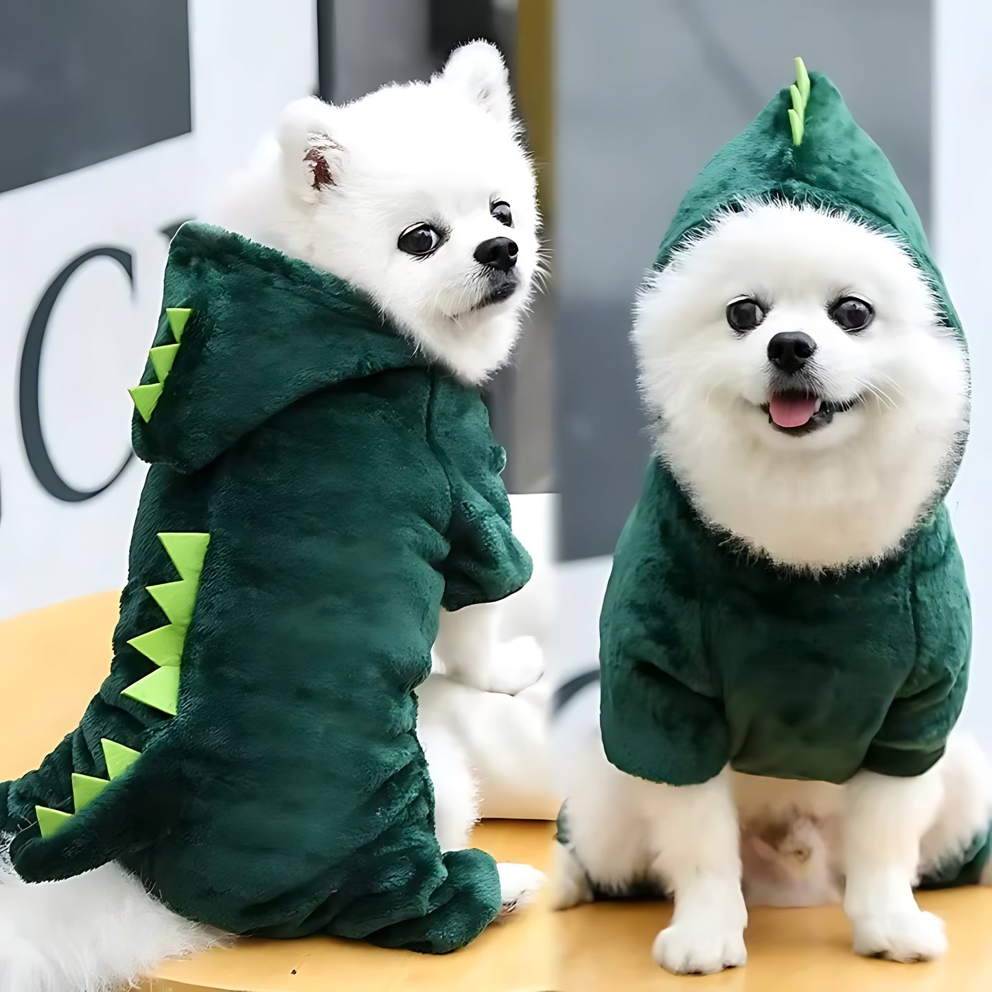 Fleece Dinosaur Dog Hoodie Winter Coat for Small Pets