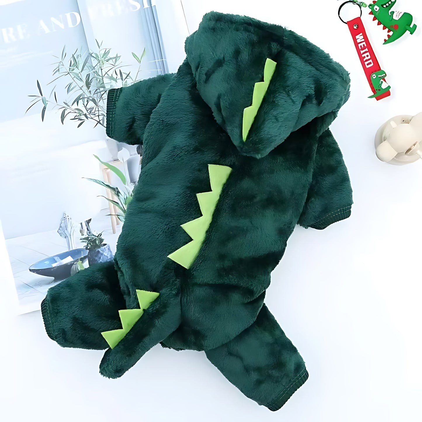 Fleece Dinosaur Dog Hoodie Winter Coat for Small Pets