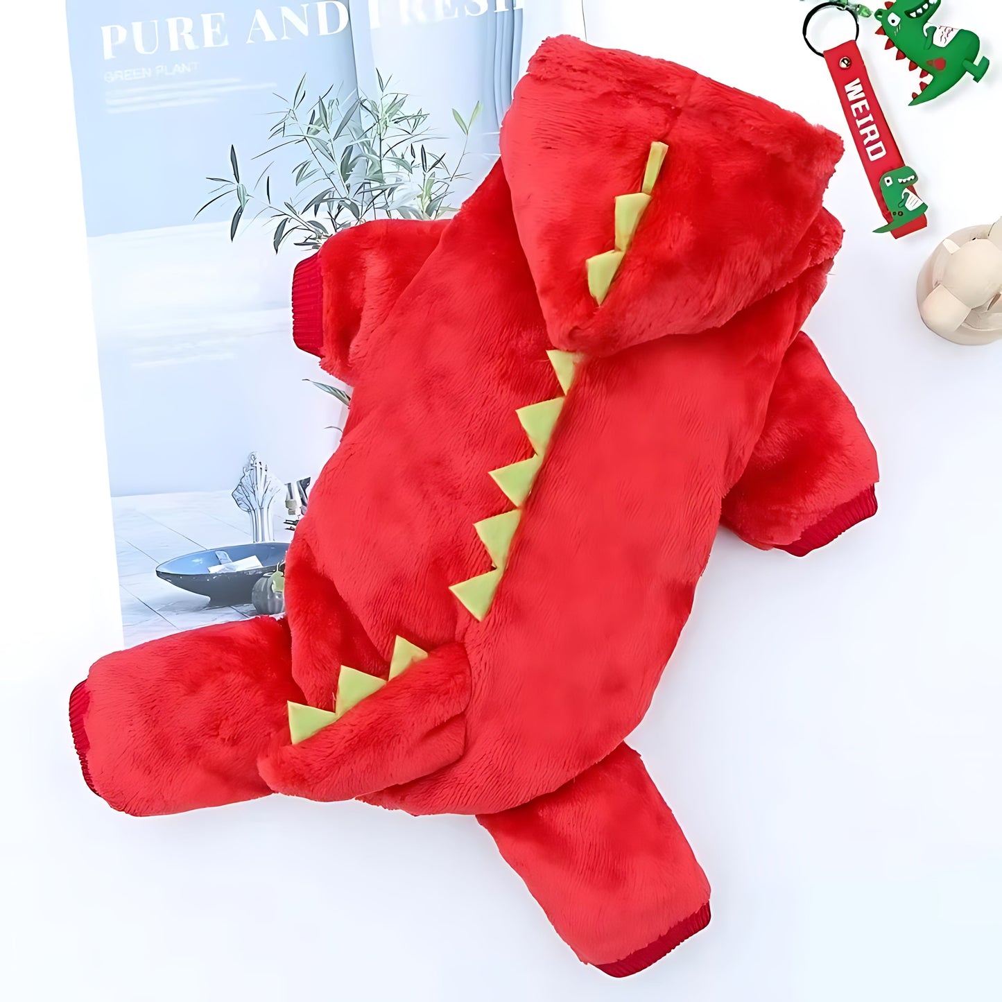 Fleece Dinosaur Dog Hoodie Winter Coat for Small Pets