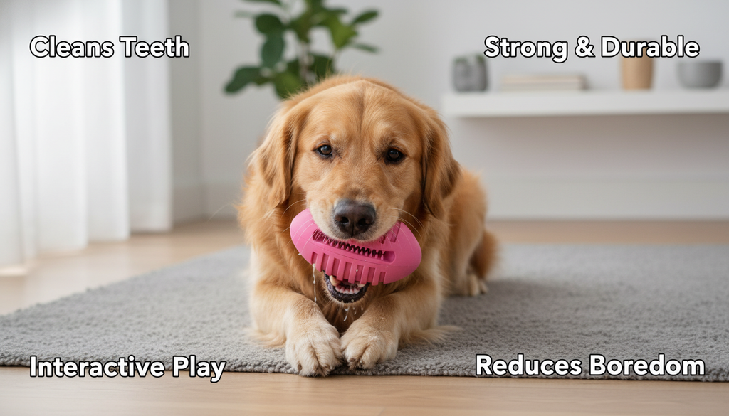 Durable Rubber Treat Dispensing Ball Toy for Dogs