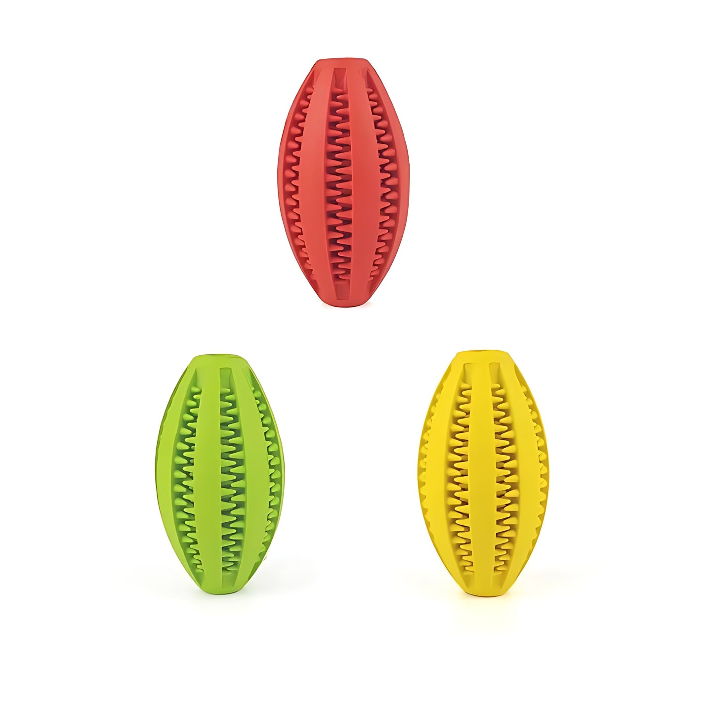 Rugby Ball Dog Chew Toy with Massage Bristles