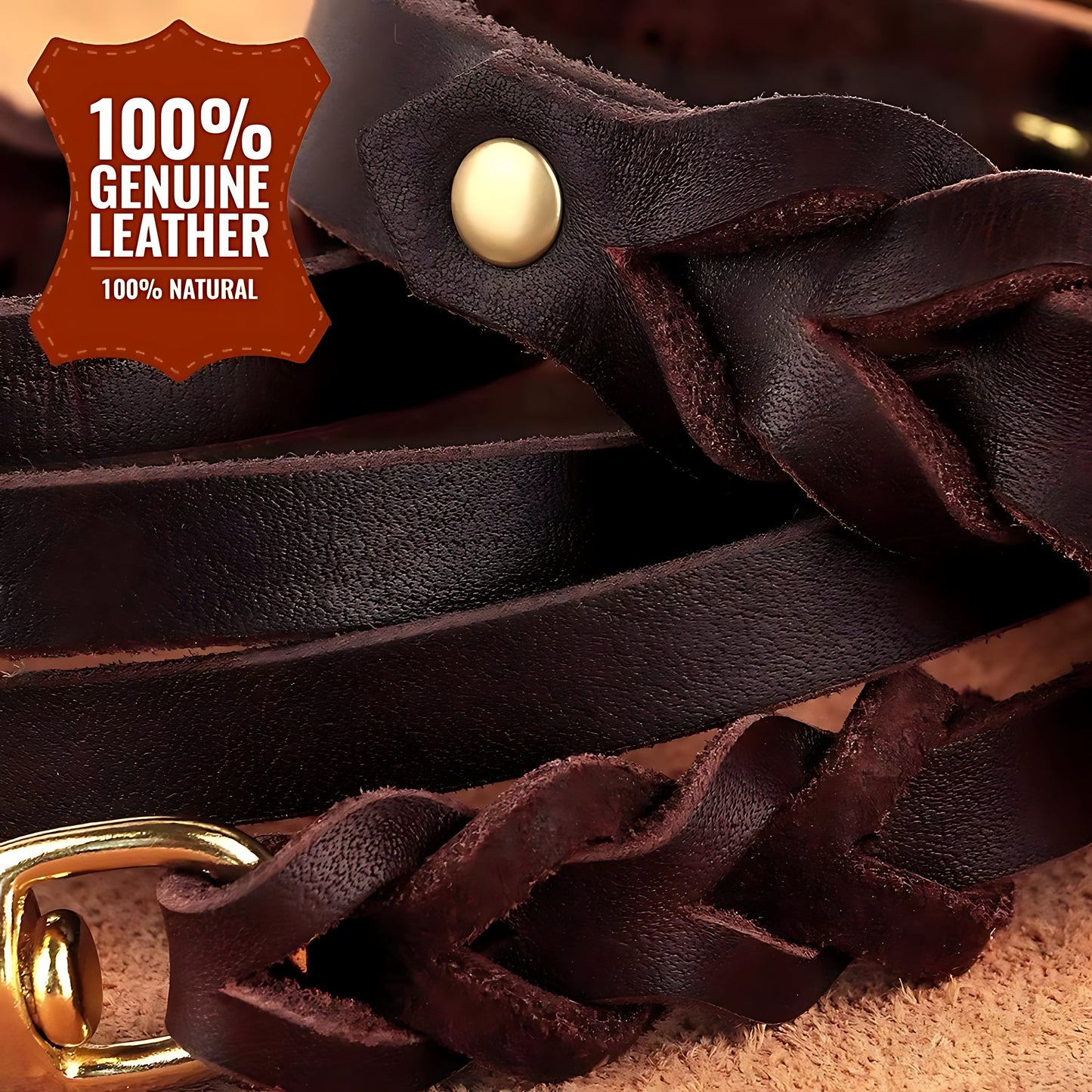 Genuine Leather Dog Collar And Leash Set For Large Dogs