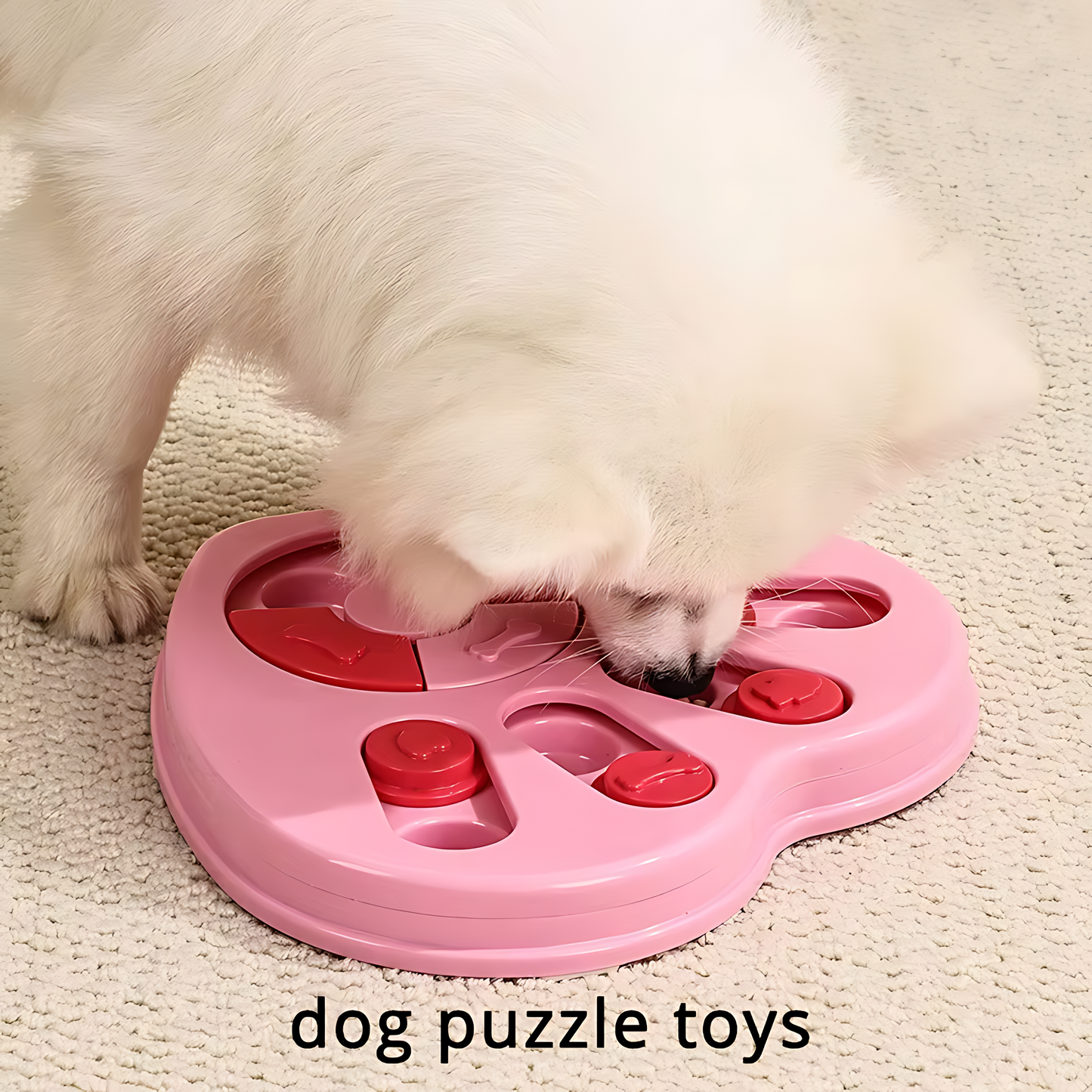 Interactive Dog Treat Puzzle Toy with Sliding Compartments
