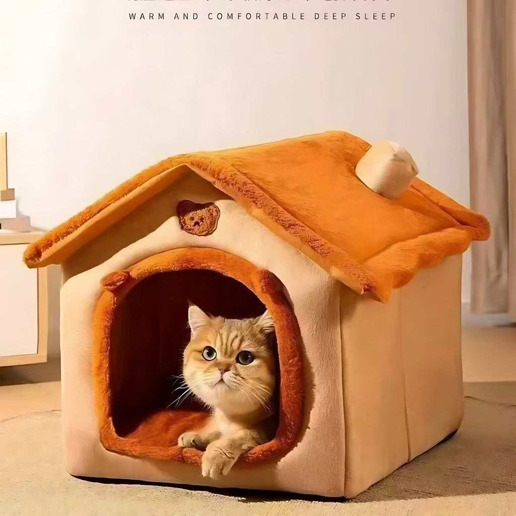 Indoor Pet House Bed for Cats & Small Dogs