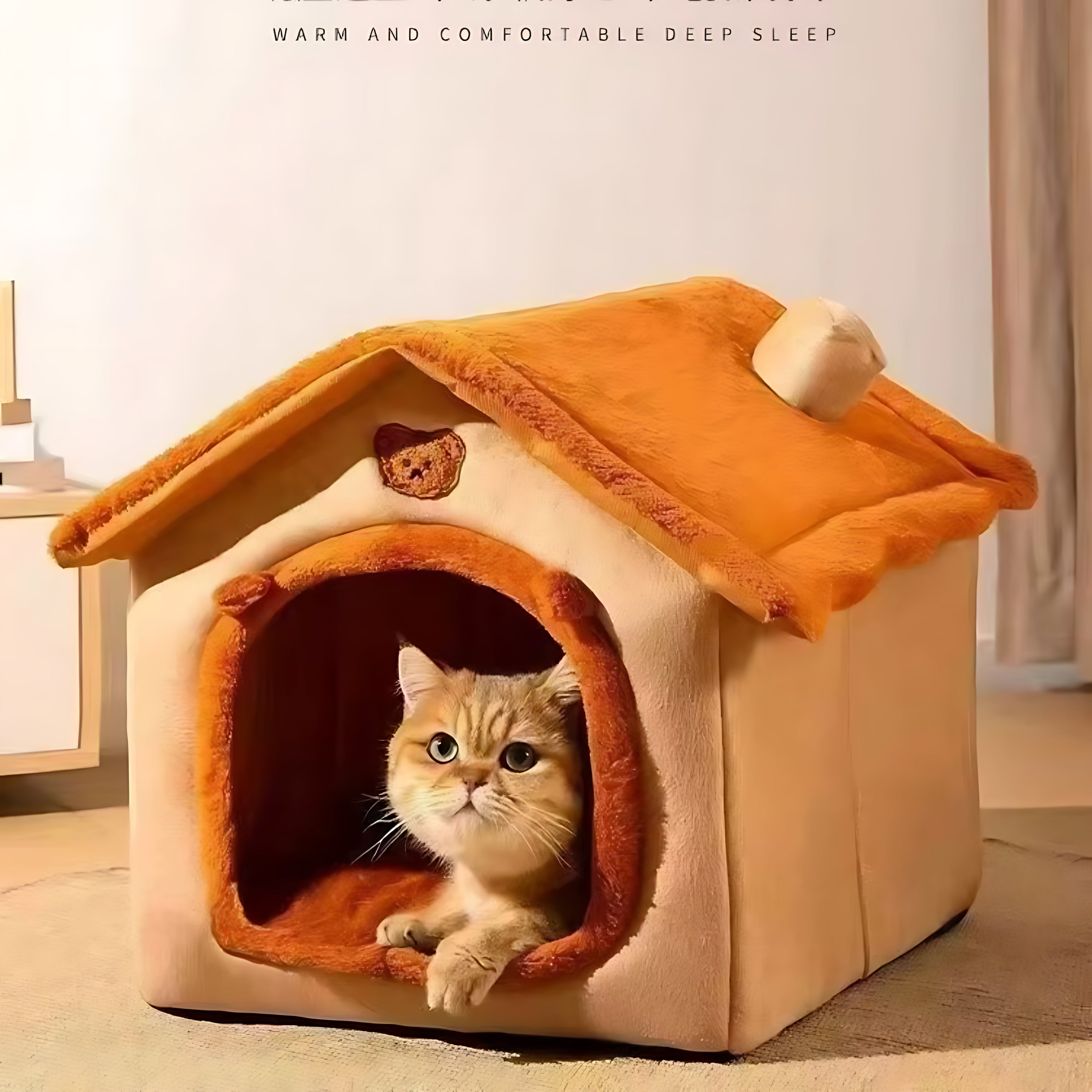Indoor Pet House Bed for Cats & Small Dogs