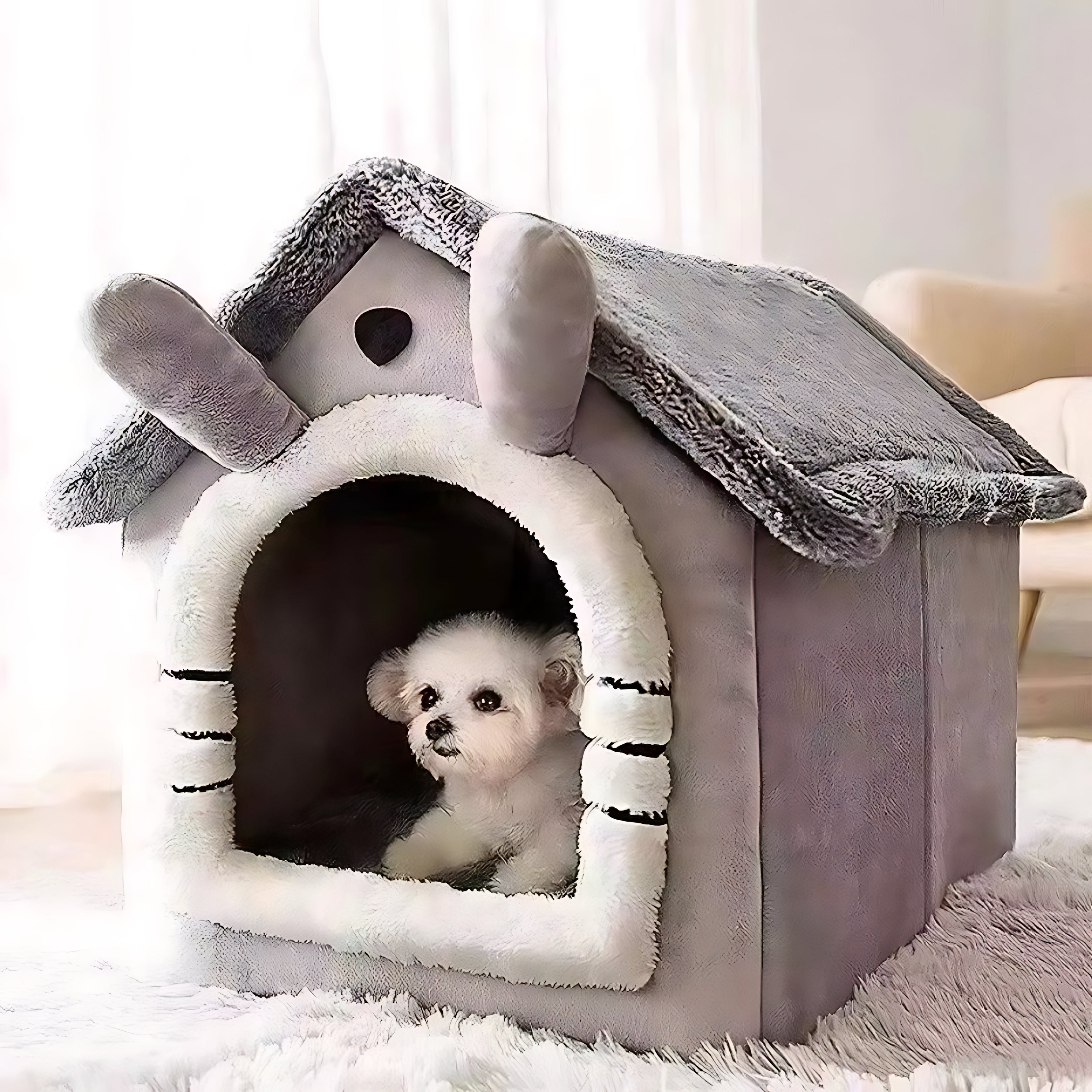 Indoor Pet House Bed for Cats & Small Dogs