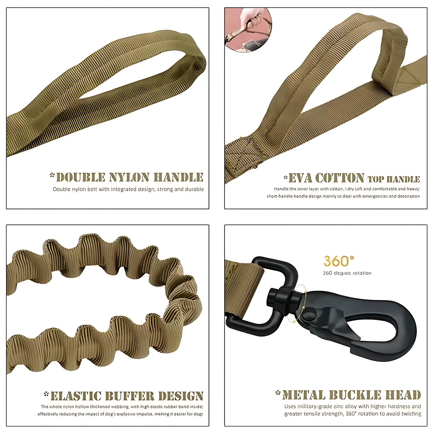 Tactical Dog Collar And Leash Set – Shock-Absorbing Nylon