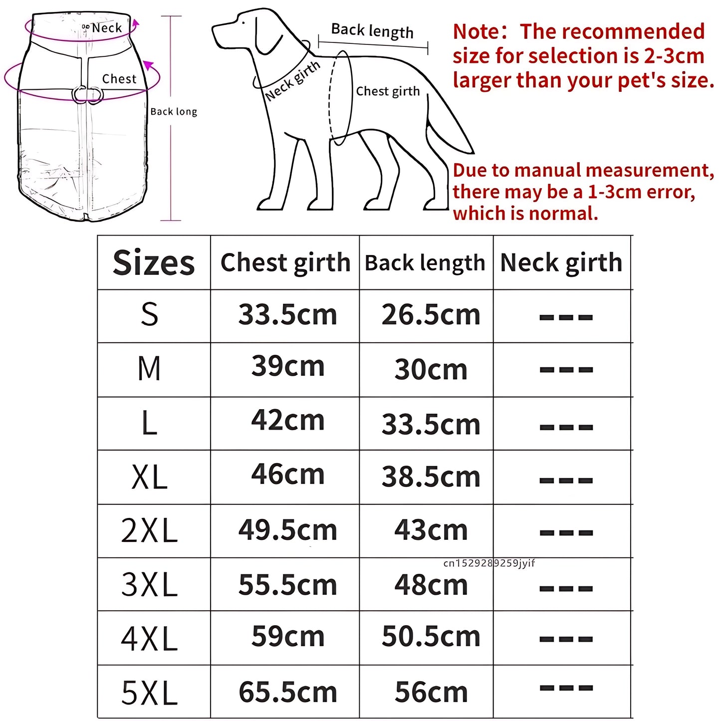 Waterproof Winter Dog Jacket – Padded Zipper Coat